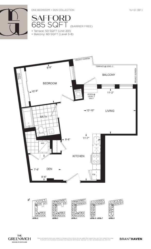 The Greenwich BedroomDen Floorplans #