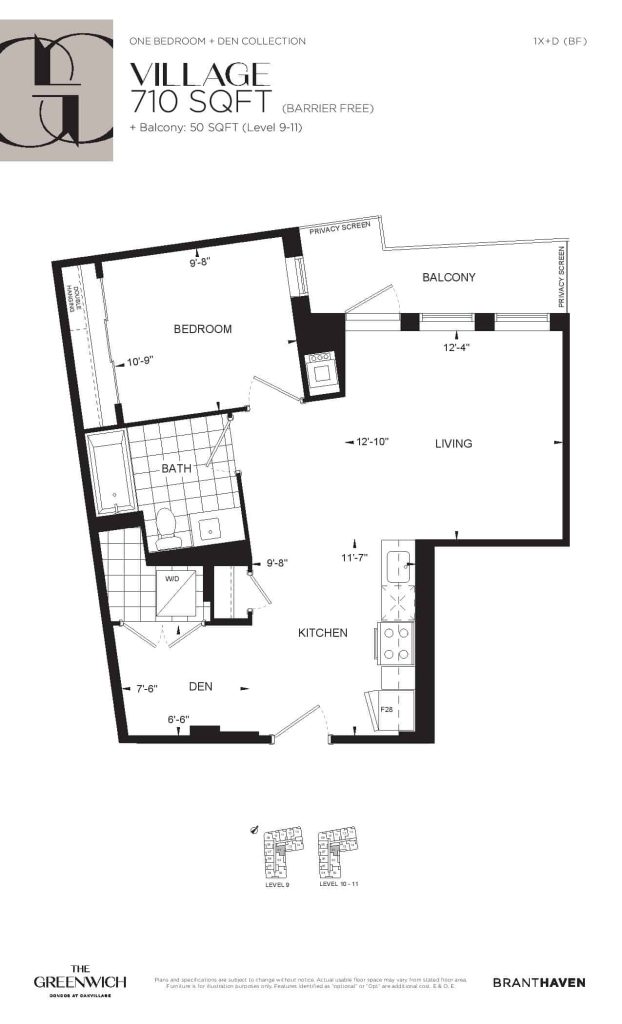 The Greenwich BedroomDen Floorplans #